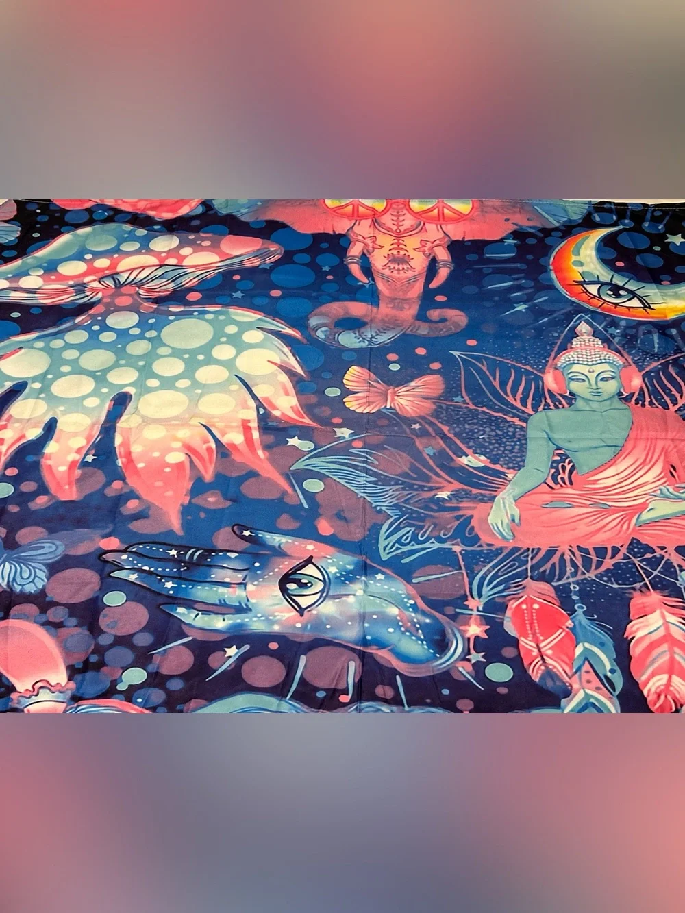 New tapestry trippy rave home wall decor meditate hippy boho third eye jellyfish